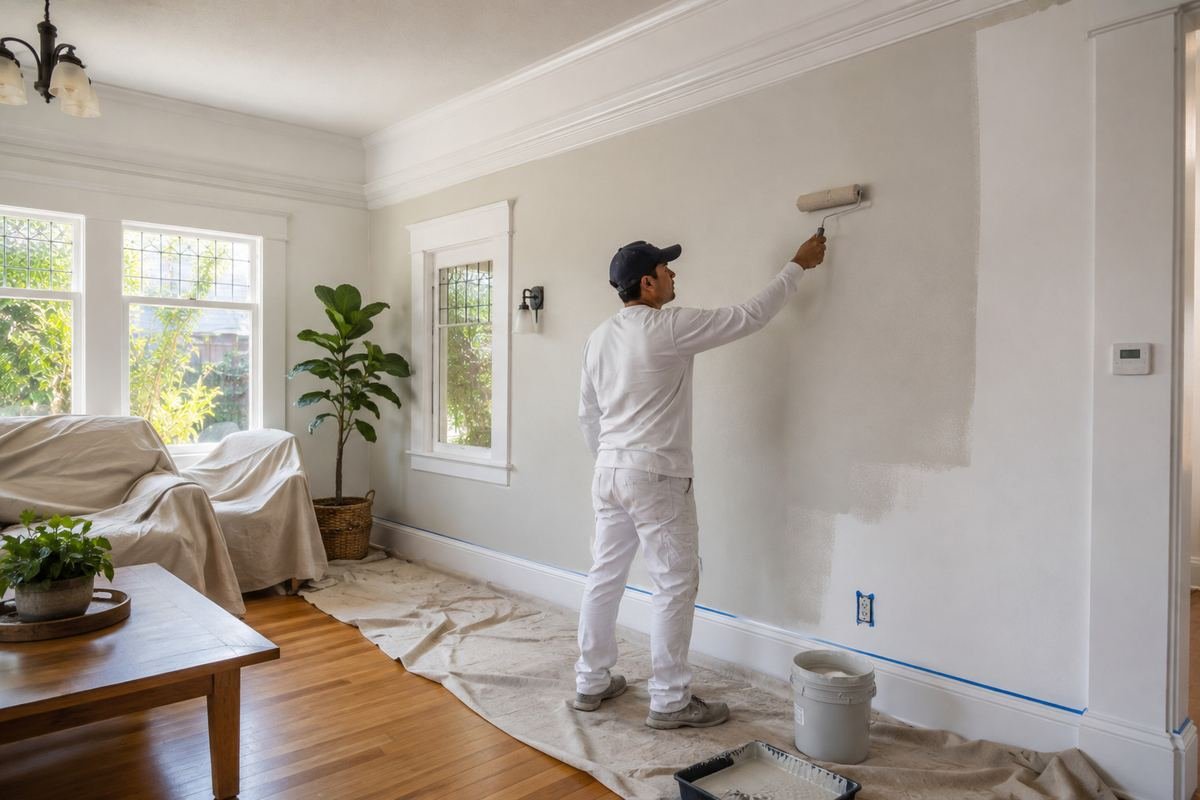 Limewash worked into a masonry wall in Pasadena, CA